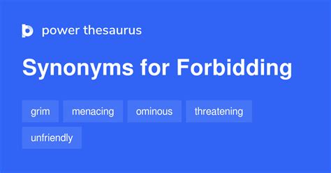 forbidding synonym|FORBIDDING in Thesaurus: 1000+ Synonyms & Antonyms for。